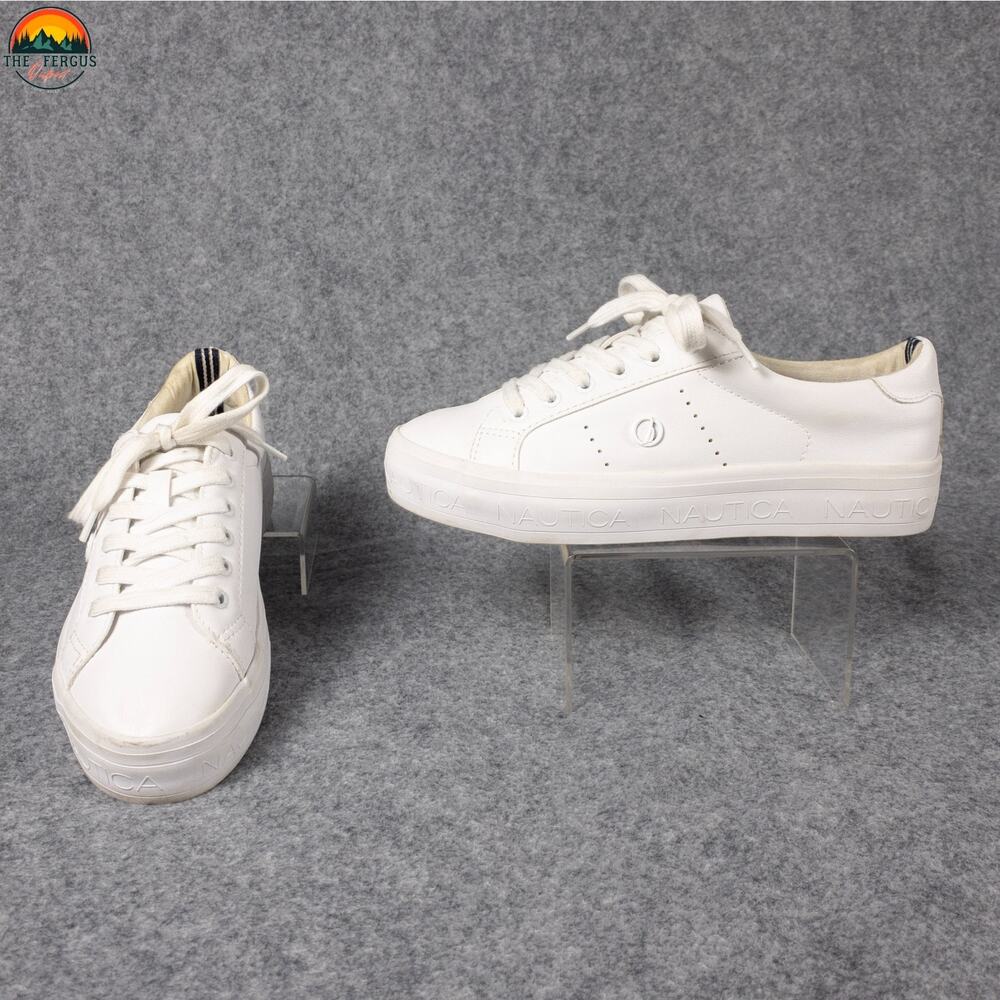 Nautica Sneaker Shoes White Casual Tennis Lace-Up Low Top Women's Size 7